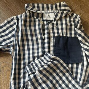 Petite Plum Boys Navy Gingham Pajamas Size 4T